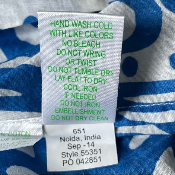 Lilly Pulitzer Blue White Pink Sarasota Beaded Tunic Top - 35525 - Picture 14 of 14